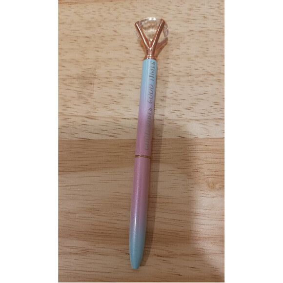 Hand Engraved Gradient Pen Blue Pink - Picture 1 of 5